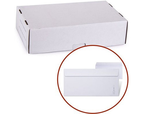 Plic autoadeziv DL, 110x220 mm, 75 g/m², alb