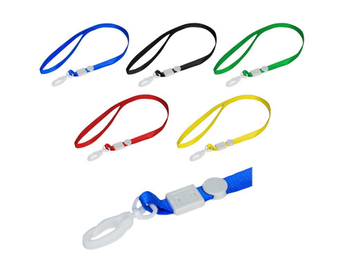 Шнур для бэйджа c пластик. карабином, черный