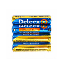 Батарейка AAA, Alcaline, 4шт. LR03, 1,5 V Deleex