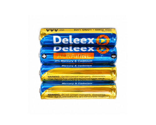 Батарейка AAA, Alcaline, 4шт. LR03, 1,5 V Deleex