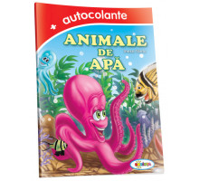 Carte de colorat "Animale de apa" +70 autocolante, A4, D*0553