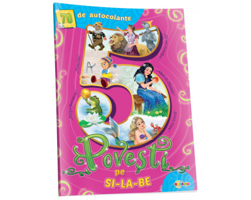 5 Povesti pe silabe (roz) +70 autocolante, A4, D*6141 5 Povesti pe silabe (roz) +70 autocolante, A4, D*6141