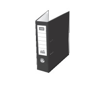 Biblioraft A4 75mm, PP/hartie, negru, CASSA 7280 (25)