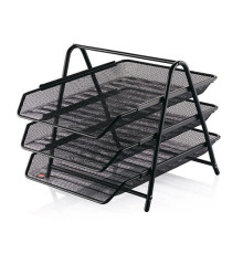 Лоток для бумаг 3-й метал. горизонтальный, чёрный CASSA 8933 (12)