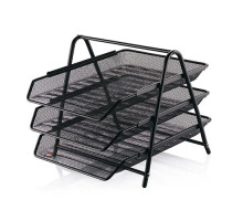 Tava p-u documente metal 3 sectii negru, orizontal CASSA 8933 (12)