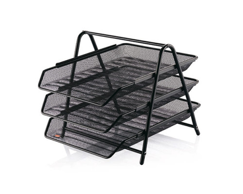 Tava p-u documente metal 3 sectii negru, orizontal CASSA 8933 (12)