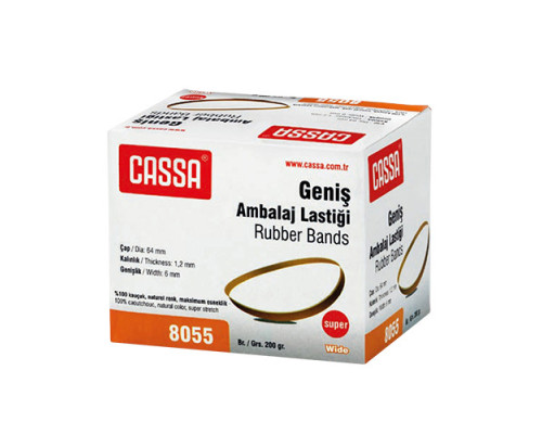 Elasticuri p/u bani 200gr., D64mm (100% latex) culoare naturala, CASSA 8055 (54)