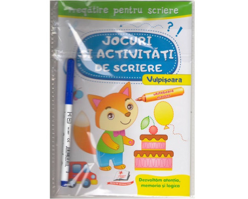 Jocuri si activ. de scriere. Caiet refolosibil+marcher. Vulpita. N*3127