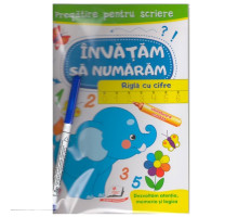 Invatam sa numaram. Rigla cu cifre. Caiet refolosibil+marcher. N*3158