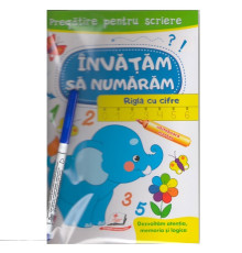 Invatam sa numaram. Rigla cu cifre. Caiet refolosibil+marcher. N*3158