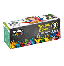 Краски пальчиковые 3 цв., 25мл. NOVA COLOR NC-137 (48/288)