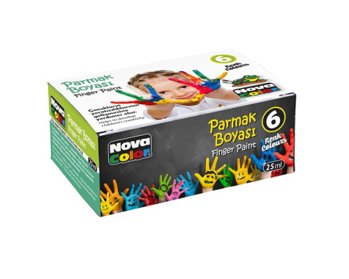 Краски пальчиковые 6 цв., 25мл. NOVA COLOR NC-138 (24/144) Краски пальчиковые 6 цв., 25мл. NOVA COLOR NC-138 (24/144)
