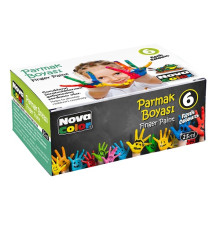 Vopsele pentru degete 6 culori, 25 ml. NOVA COLOR NC-138 (24/144)