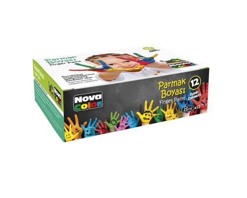 Краски пальчиковые 12цв., 25мл. NOVA COLOR NC-460 (24) Краски пальчиковые 12цв., 25мл. NOVA COLOR NC-460 (24)