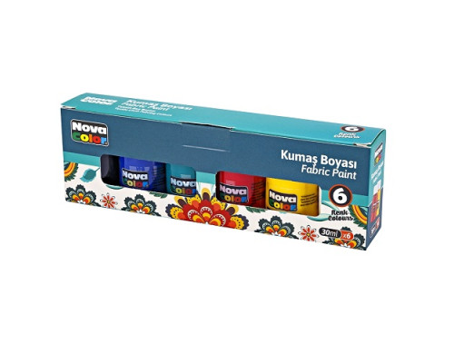 Краска для текстиля 30мл 6 цв., NOVA COLOR NC-188 (36) Краска для текстиля 30мл 6 цв., NOVA COLOR NC-188 (36)