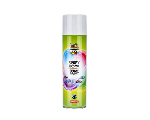 Краска аэрозольная 200мл белая, NOVA COLOR NC-804