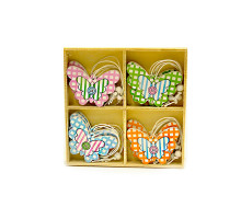 Set decoratiuni din lemn, 12 buc fluturi colorate S8-14 (240)