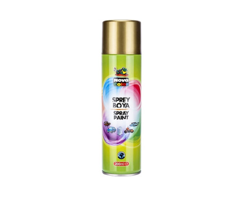 Краска аэрозольная 200мл золотая, NOVA COLOR NC-811 (15)