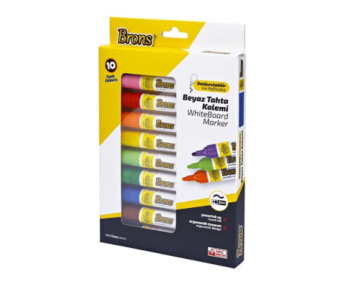 Набор маркеров для доски 10цв. (круглый наконечник) BR-9511 (12)