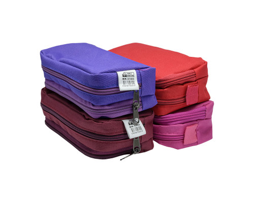 Пенал 2 отделения, однотонный, ассорти BR-3100 (24/144)