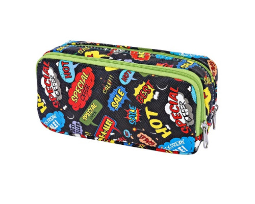 Penar 2 compartimente, piele ecologică, cu desen, asorti BR-3105 (24/144)