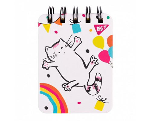 Carnet A7, 100foi, linie, spiră, "Sketch animal. Happy cat" YES 681825 (25/50)