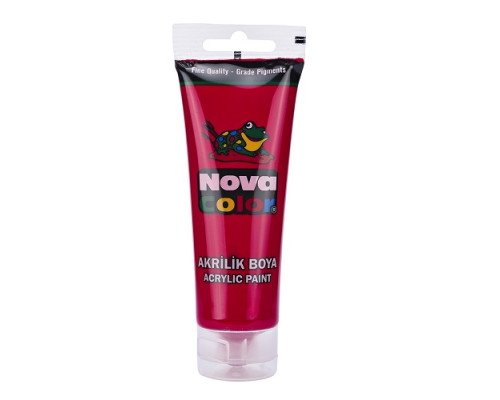 Краска акриловая в тубе 75гр. огненно-красная NC-2214 (6/72)