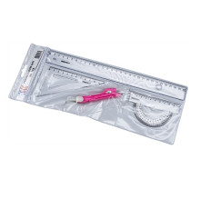Set de desen liniar (compas,rigla,triunghi,raportor) BR-216 (12/2880