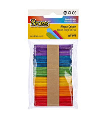 Bețisoare de numărat, plate, lemn, 65*8 mm. 6culori, 50 buc, BR-899 (100/400)