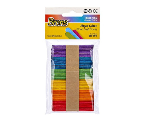 Bețisoare de numărat, plate, lemn, 65*8 mm. 6culori, 50 buc, BR-899 (100/400)