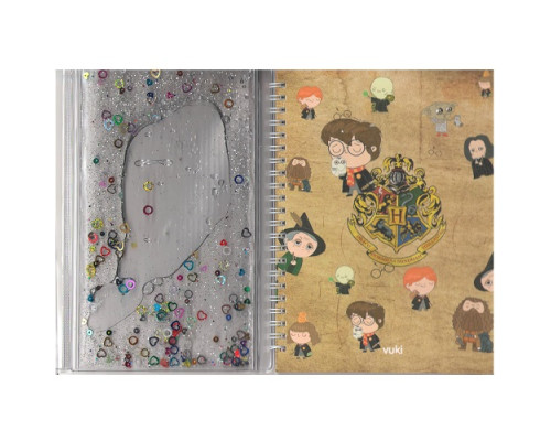 Carnet A5, spira, 48foi linie, lichid+glitter VK-0086I (18/108) Carnet A5, spira, 48foi linie, lichid+glitter VK-0086I (18/108)