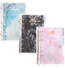 Carnet A5(130*190), inele, 90foi linie, lichid+glitter VK-0084 (16/80)