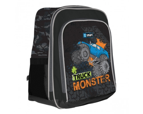 Рюкзак школьный SMART H-55 "Monster Truck", черный 558026