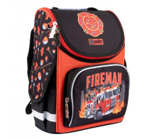 56536 Рюкзак школьный каркасный SMART PG-11 'Fireman",черный 559015