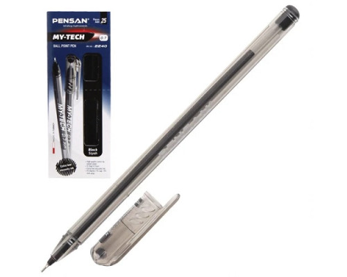 Ручка шариковая черная, MY-TECH 0.7мм, PENSAN (25/2000)