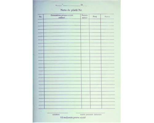 Nota de plata A-5, autocopianta, (1000)