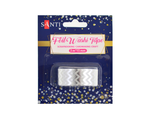 Panglica de hartie cu lipici si folie "Zigzag" argintie 3м 742375 (20)