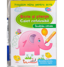 Scrie si sterge. Caiet refolosibil+marcher. Invatam cifrele. N*4360