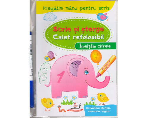 Scrie si sterge. Caiet refolosibil+marcher. Invatam cifrele. N*4360