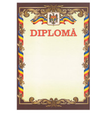 720735 Diploma А4 cu chenar cafeniu cu tricolor U06 (100)