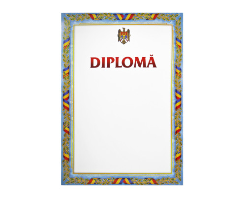 Diploma А4 cu chenar albastru deshis si tricolor U01 (100)