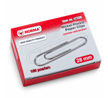 Agrafe de birou, 28mm, metalice, drepte,100buc., cutie carton, Norma 4733