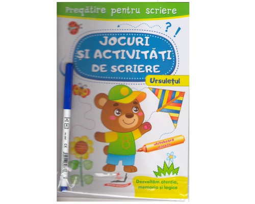 Jocuri si activ. de scriere. Caiet refolosibil+marcher. Ursuletul. N*3097