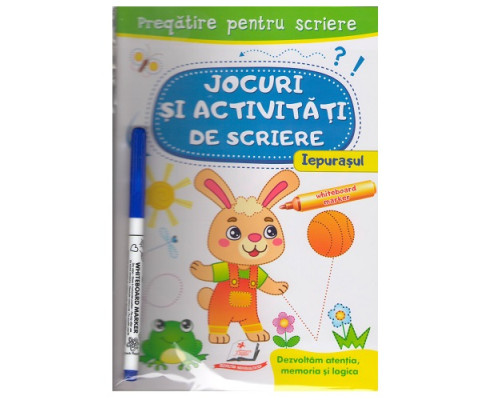 Jocuri si activ. de scriere. Caiet refolosibil+marcher. Iepurasul. N*3141