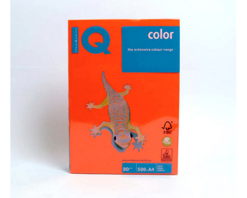 Бумага А4 ярко-оранжевая "IQ-Color"80g/m2, 500л, OR43