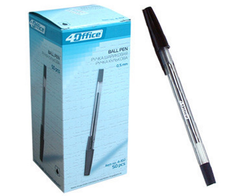 Ручка шариковая, черная, 0,5mm 4-102 4OFFICE (50/1000) Ручка шариковая, черная, 0,5mm 4-102 4OFFICE (50/1000)