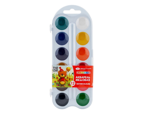 Acuarele 12 cul., pe baza de miere, plastic alb,Цветик 2742189 (39) Acuarele 12 cul., pe baza de miere, plastic alb,Цветик 2742189 (39)