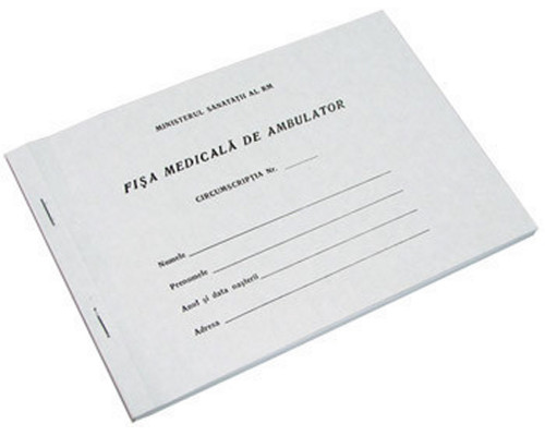 Fisa medicala de ambulator pentru maturi foi albe A5 E*(50) Fisa medicala de ambulator pentru maturi foi albe A5 E*(50)