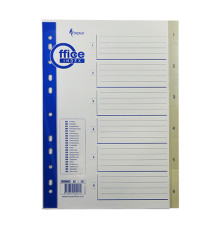Indexuri plastic A4, numerotate (1-6) FO20402(10/250)