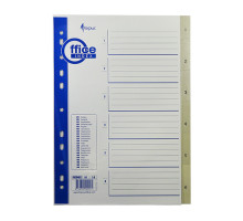 Indexuri plastic A4, numerotate (1-6) FO20402(10/250)